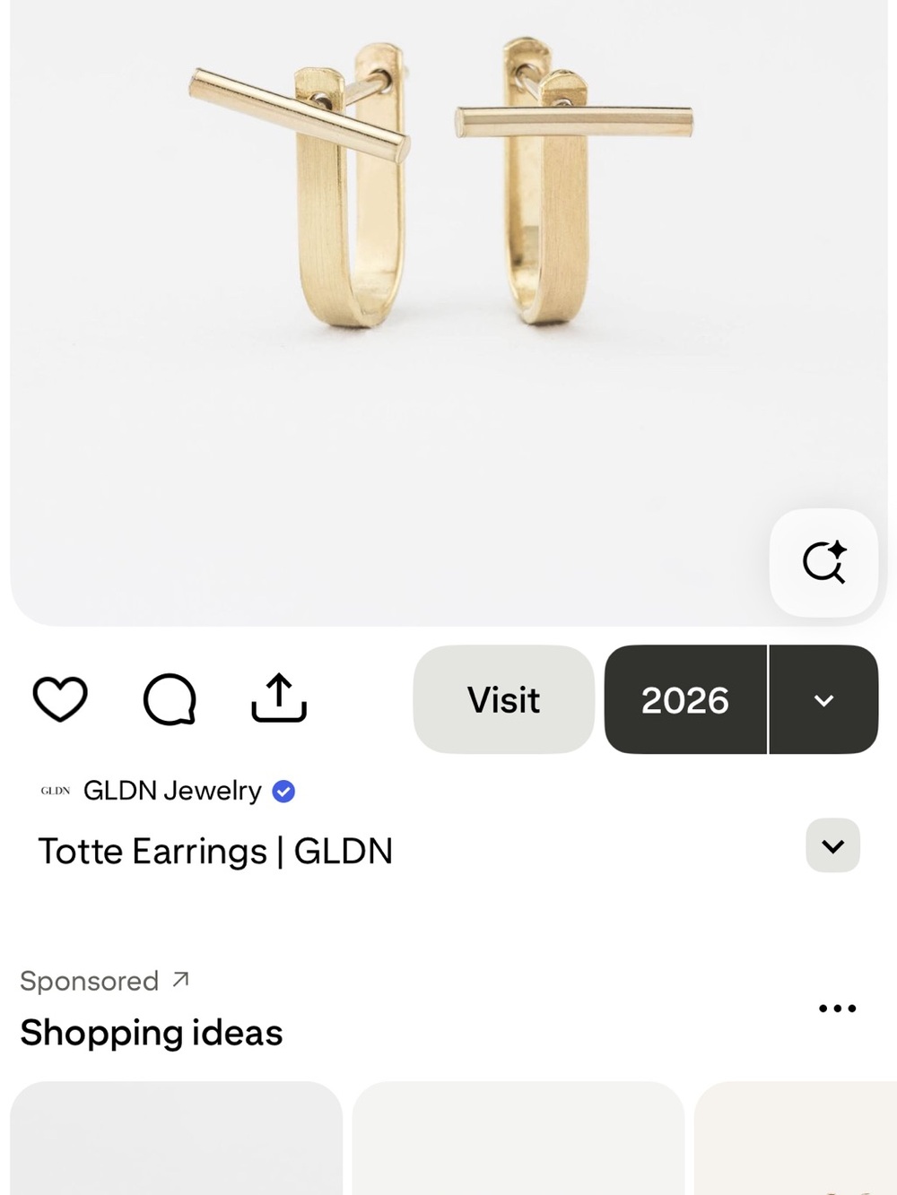 ISO GLDN Totte Gold Bar Hoop Earrings